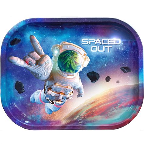 Buy Metal Rolling Tray (Spaced Out, Travel Size) Rolling Trays with ...