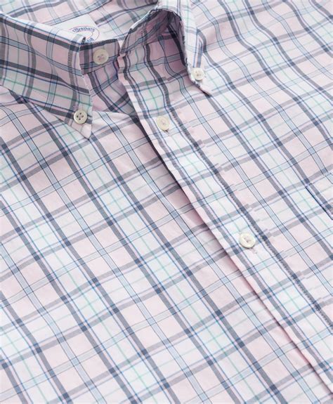 Men's Friday Shirt, Short-Sleeve Poplin Plaid | Brooks Brothers