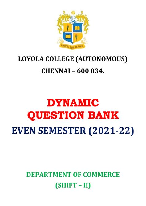 Dynamic Question Bank Commerce s2 Even Sem 21-22 - LOYOLA COLLEGE ...