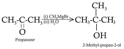 reaction of propanone with methylmagnesium bromide ...and name the ...