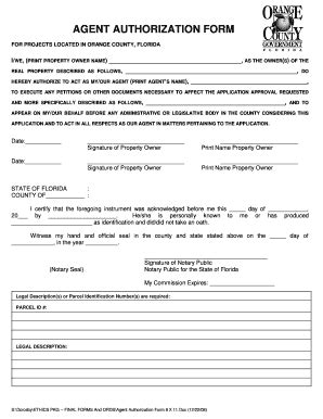 Orange County Agent Authorization Form - Fill Online, Printable ...