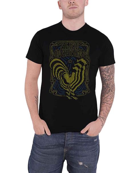 Alice in Chains T Shirt Psychedelic Rooster Band Logo new Official Mens ...