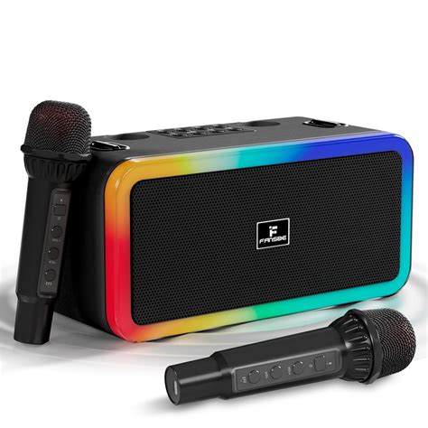 Fansbe Tech Karaoke Machine Bluetooth 2 Microphones, Karaoke Machine ...