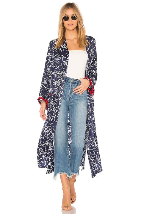 MISA Los Angeles Malini Duster in Navy & White | REVOLVE