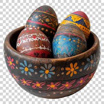 Bowl of easter eggs isolated on transparent background png | Premium AI ...