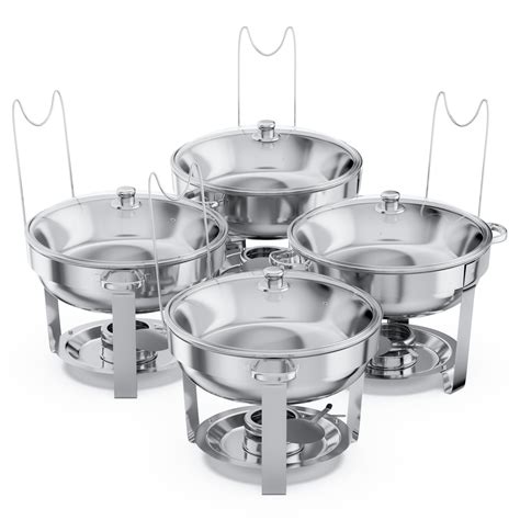 Chafing Dish Buffet Set of 4 – Complete Stainless Steel Chaffe Buffet ...