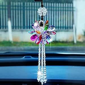 SZWGMY Crystal Flower Car Pendant Hanging Ornament Interior Accessories ...