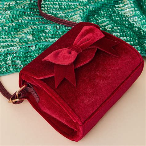 Buy Red Velvet Bow Sling Bag Online - Accessorize India