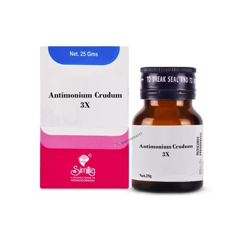 Buy Antimonium Crudum 3X, 6X Homeopathy Trituration tablets – Homeomart