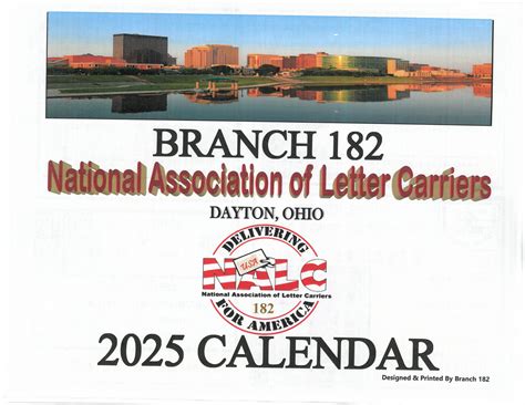 2025 CALENDAR - Branch 182 NALC
