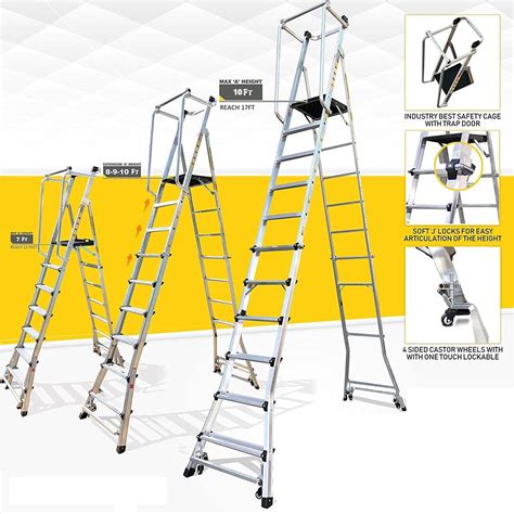 Euroladdersystems Euro Ladder Systems Gorilla Cage 7 11ft Reach 18 ...