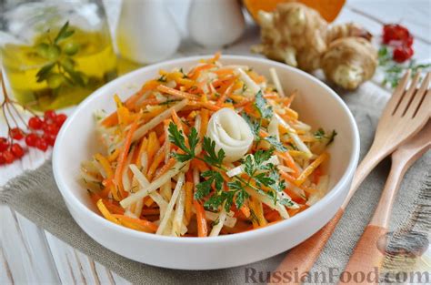 Салат из топинамбура, редьки, тыквы и моркови | Рецепты на завтрак ...