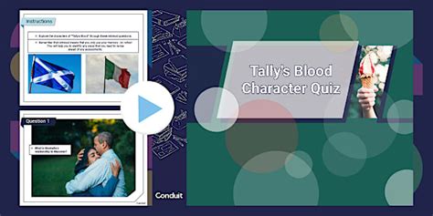 "Tally's Blood" Character Quiz (teacher made) - Twinkl