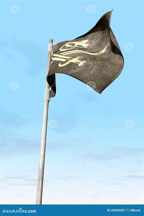 Jolly Roger Pirate Flag Far Stock Illustration - Illustration of ...