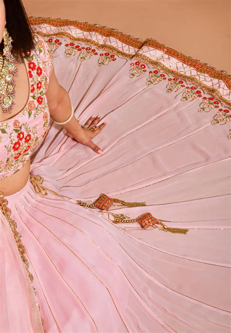 The Classic Pink embroidered Lehenga – Aayushi Pathania Jaipur