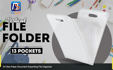 NISUN 13 Pockets Vertical Expanding File Folder Accordion File Folder ...