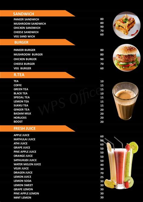 Menu at kd's family restaurant, Chengalpattu