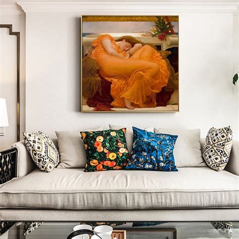 Buy Flaming June Canvas Print Wall Art Decor.