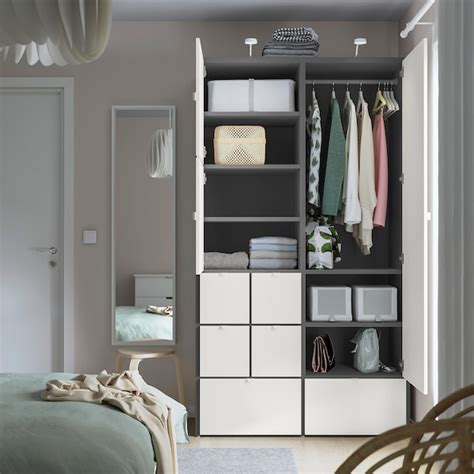 VISTHUS wardrobe, grey/white, 122x59x216 cm (48x231/4x85") - IKEA
