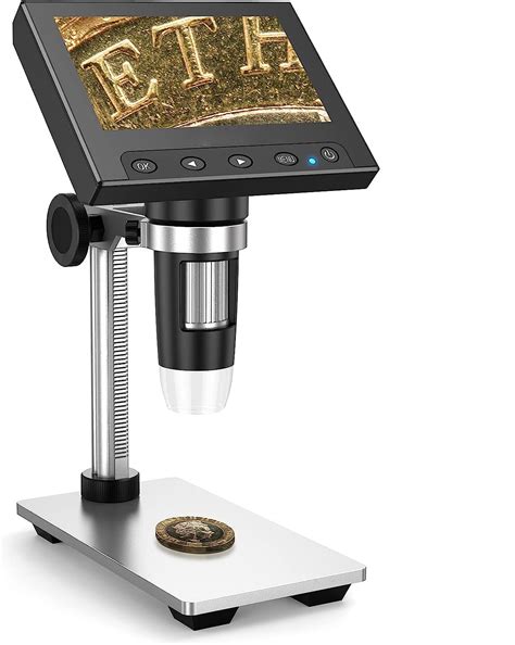 Etzin DM4 Digital Microscope 50-1000X, 4.3'' LCD Microscope with Metal ...