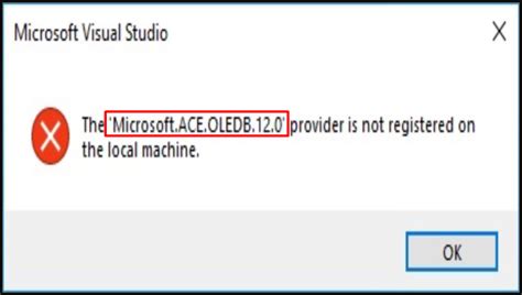 Microsoft.ace.oledb.12.0 Error 的图像结果