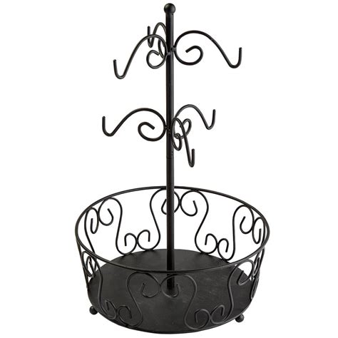 Mug Rack with Coffee Pod Storage – Coffee Cup Tree Holds 6 Mugs – Black ...