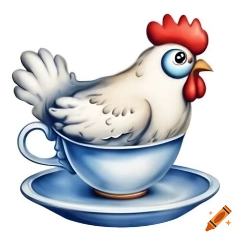 Frantic Chicken Coffee logo inspired by Ren and Stimpy with detailed illustration on Craiyon