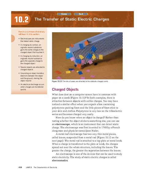 IST9 Chapter 10: The Transfer of Static Electric Charges - Studocu