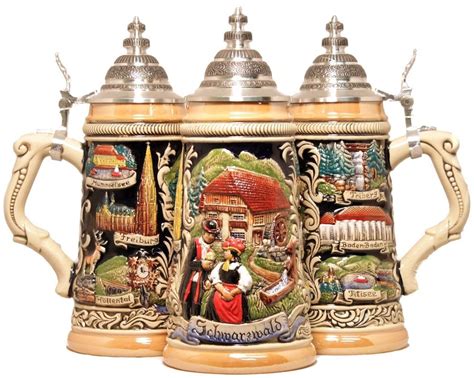 LE German Beer Stein Black Forest Schwarzwald .5L ONE Mug Made in ...