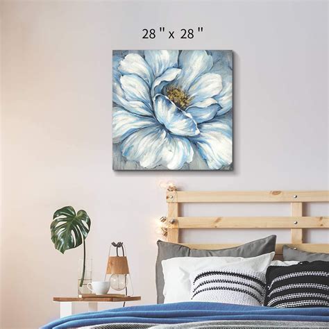 TAR TAR STUDIO Floral Abstract Wall Art: Hand Painted Flower Blooms ...