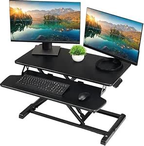 TechOrbits Standing Desk Converter - 37 Wide Stand Up Riser Tabletop ...