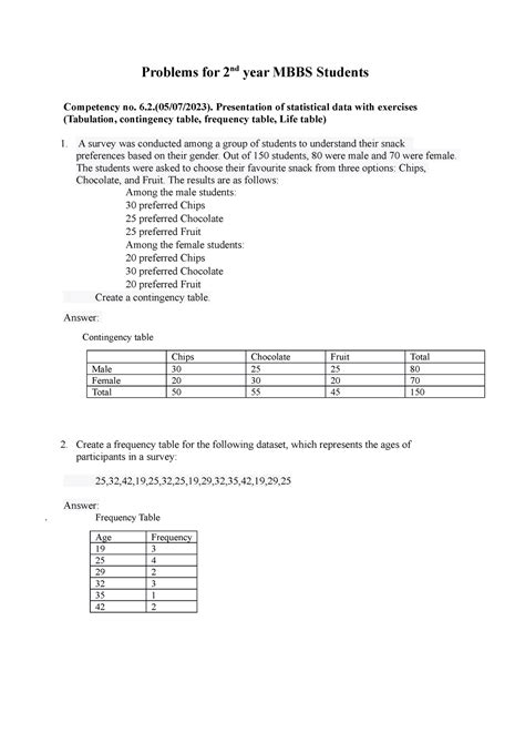 Problems for 2nd year MBBS Students - Problems for 2nd year MBBS ...