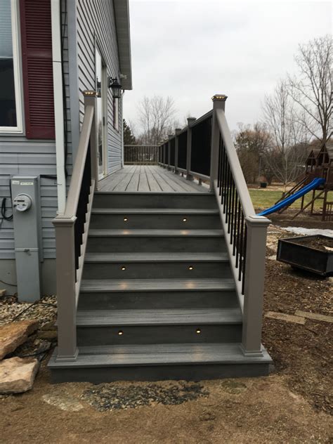 Trex Deck, Stairs and Railing | Deck steps, Patio steps, Front porch steps