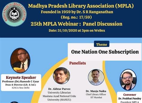 25th MPLA Webinar : panel discussion On One Nation One Subscription ...