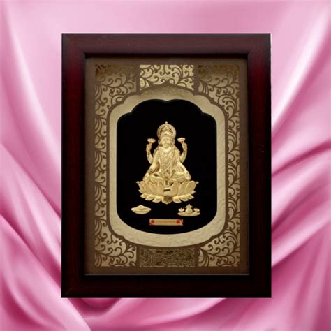 24KT GOLD FOIL SOLID ROSEWOOD LAXMI JI FRAME – Candrin Jewellery
