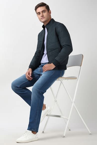 Buy Men Navy Solid Casual Jacket Online - 40016502 | Peter England