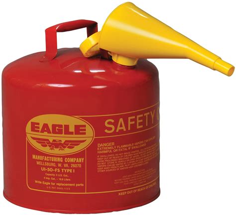 Eagle 5 Gallon Type I Red Safety Gas Can for Gasoline with Flame ...