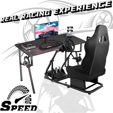 Buy Dardoo Racing Simulator Cockpit Frame Adjustable with Blackseat ...