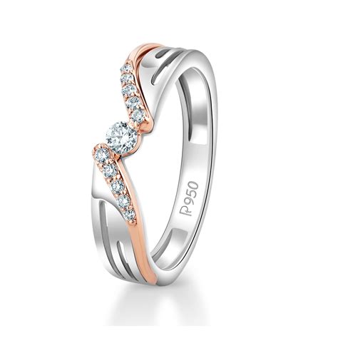 Jewelove™ Rings SI IJ / Women's Band only Designer Platinum Rose Gold ...