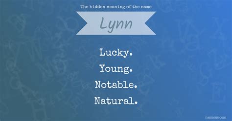 The hidden meaning of the name Lynn | Namious