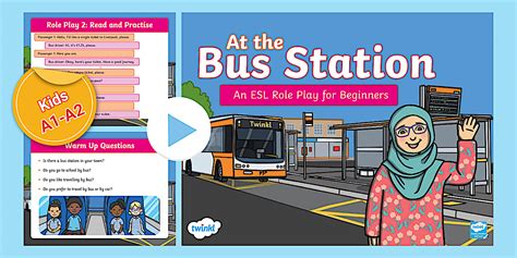 ESL Bus Station Role Play for Beginners [Kids, A1-A2]