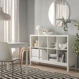 KALLAX shelving unit with underframe, high-gloss/white/white, 147x94 cm ...