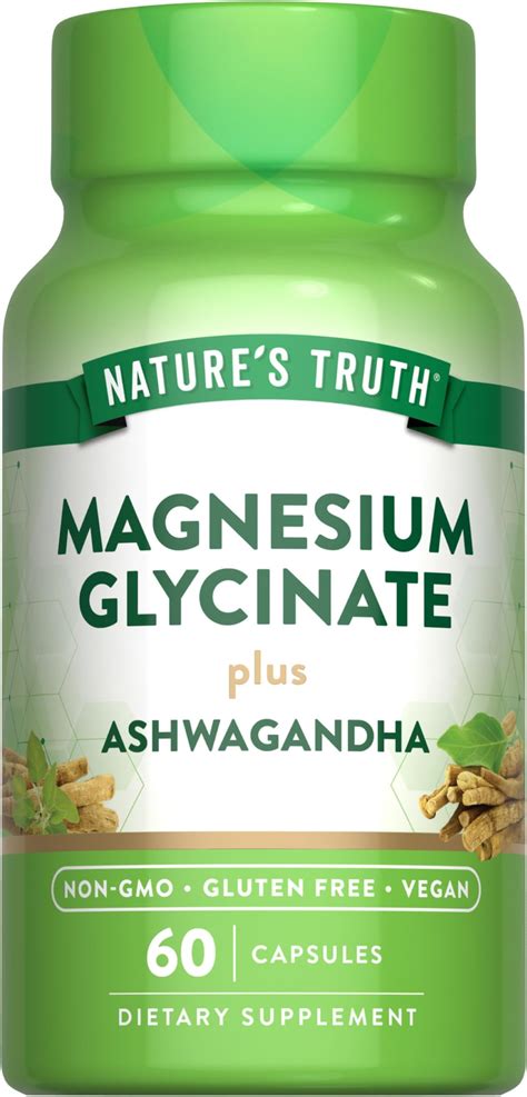 Amazon.com: Nature's Truth Magnesium Glycinate with Ashwagandha | 60 ...
