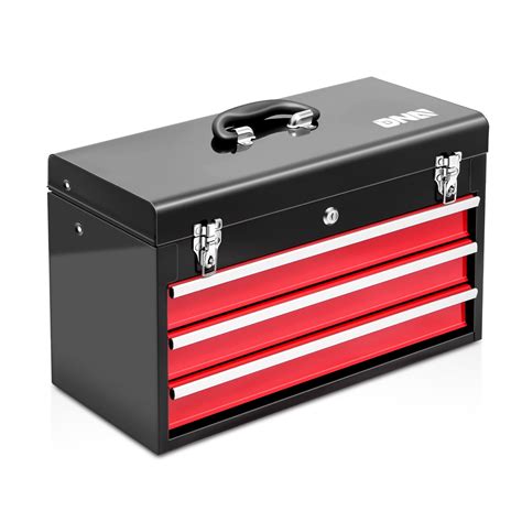 DNA Motoring TOOLS-00409 20.4" 3 Drawers Sturdy Durable Flat Top Steel Portable Hand Carry ...