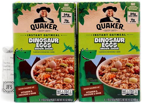 Amazon.com: Quaker Dinosaur Eggs! Brown Sugar Instant Oatmeal, 8 ...