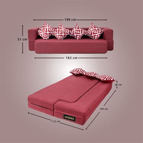 Buy Flipper X Sofa Cum Bed - 4 Seater, Printed Cushion ( Jute Fabric ...