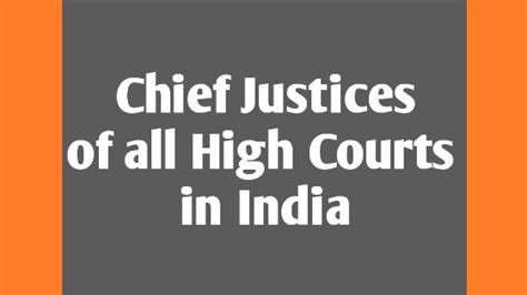 Chief Justices of all High courts in India - Knowledge Account