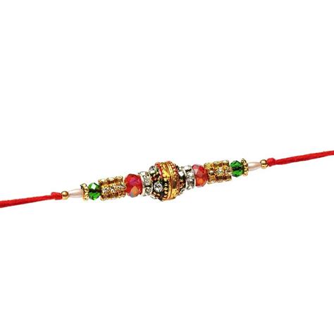 Buy Rakhi/Band for Brother with Roli Chawal & Raksha Bandhan Greeting ...