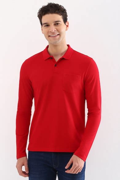 Buy Men Red Solid Polo Neck T-shirt Online - 39729552 | Allen Solly