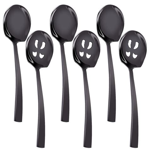 HANSGO Serving Spoons Set, 3 Serving Spoons and 3 Slotted spoons, 9 ...